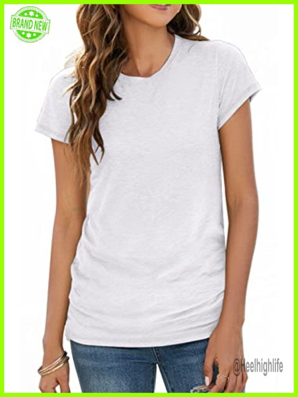 Womens Short Sleeve Crew Neck T-Shirt Basic Tee Tunic Top